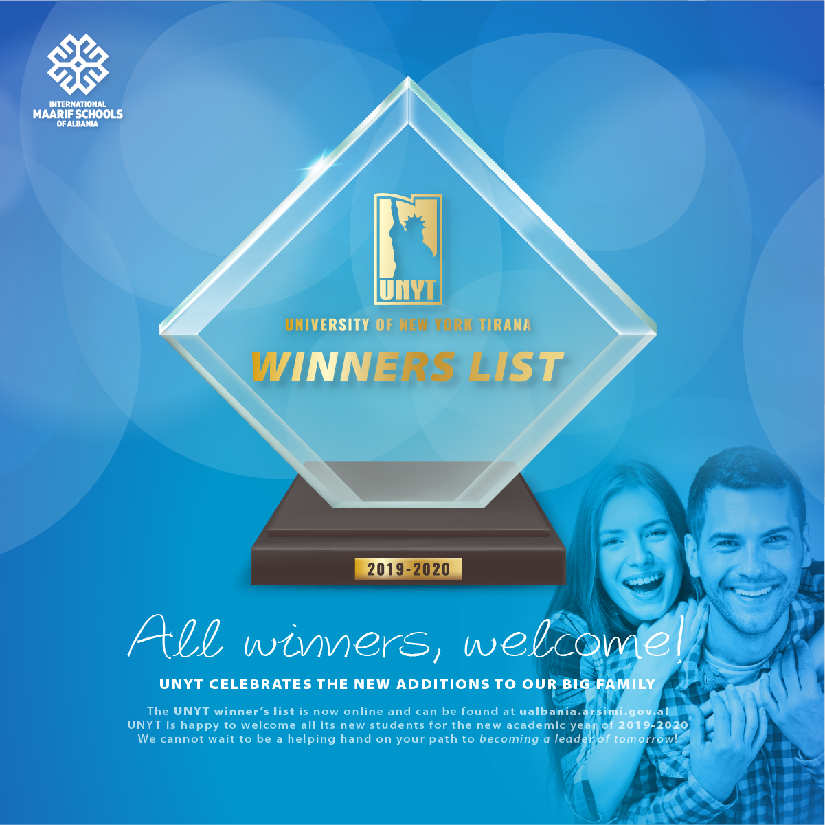 UNYT’s Winners List for the new academic year 2019-2020 | 1st ROUND