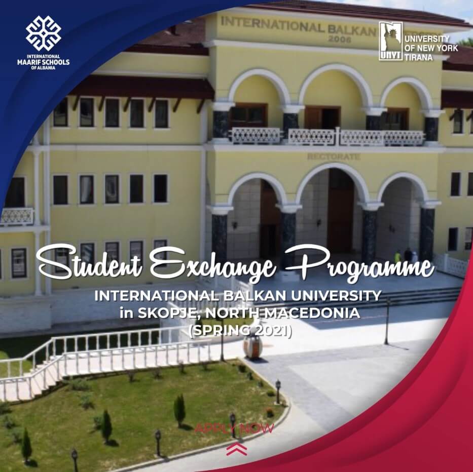 Erasmus Exchange Program with International Balkan University, Skopje, North Macedonia