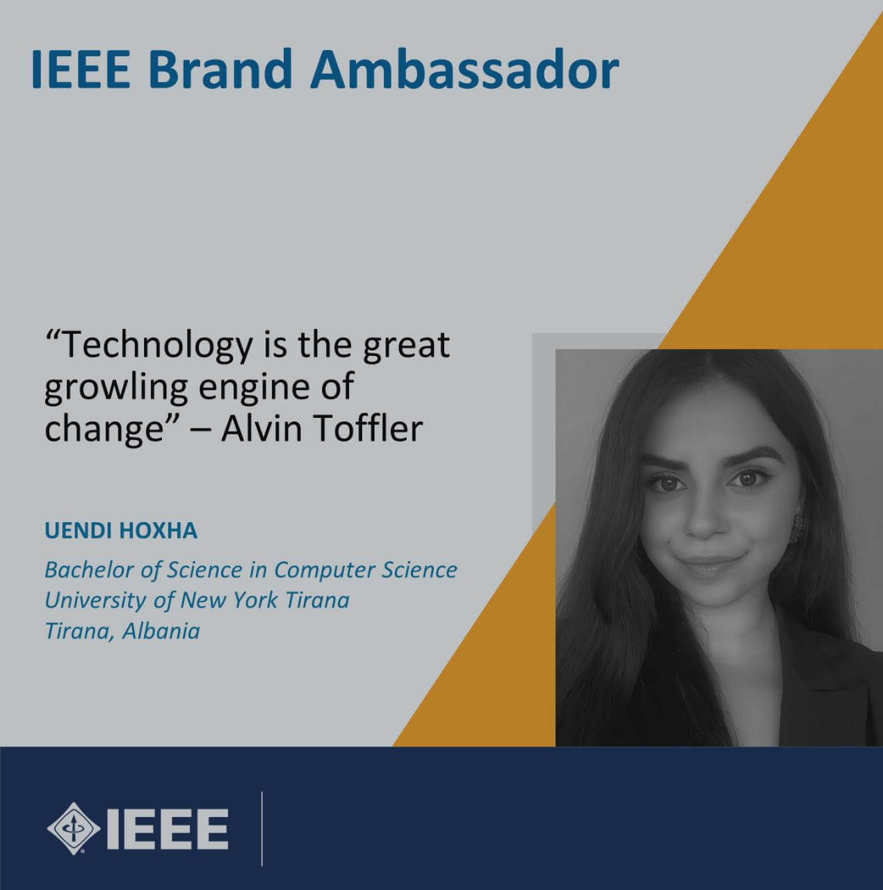 Uendi Hoxha – IEEE Brand Ambassador