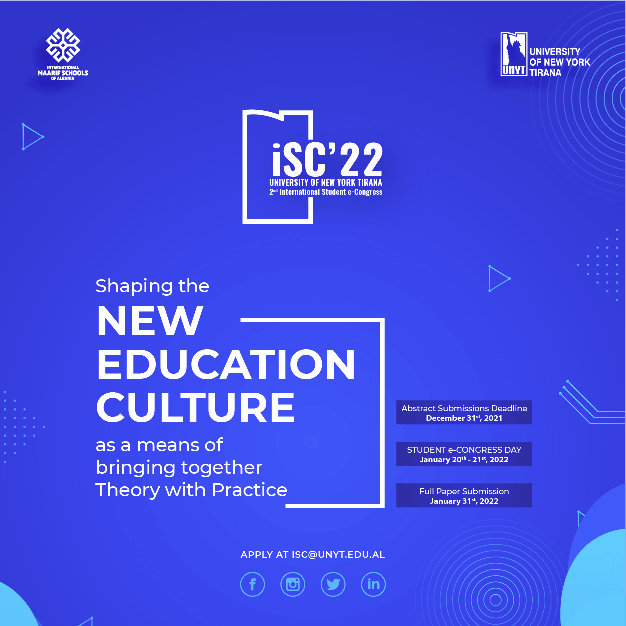 Shaping the new Education Culture as a means of bringing together Theory with Practice | iSC’22