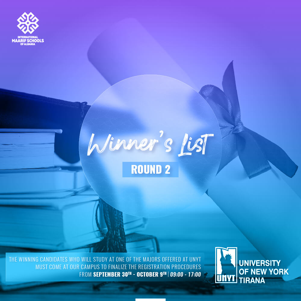 UNYT’s Winners List for the new academic year 2021-2022 | 2nd ROUND