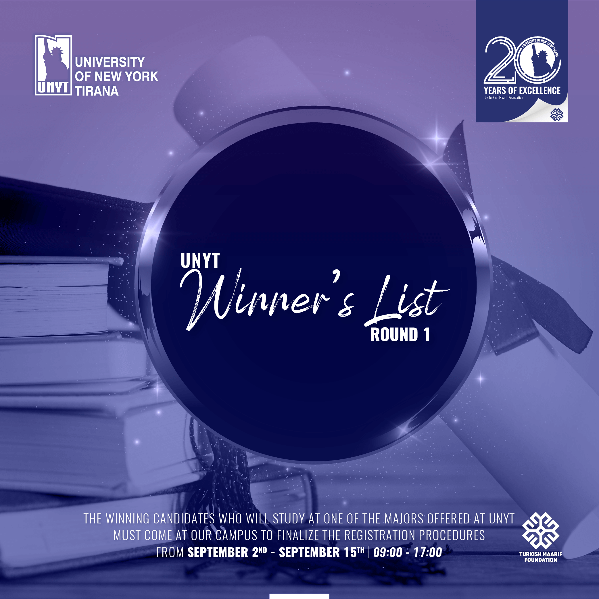 UNYT’s Winners List for the new academic year 2022-2023 | 1st ROUND